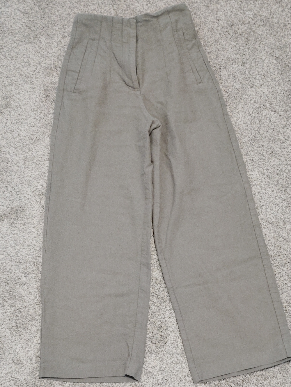 Zara Men's Wide-Leg Chinos in Light Gray